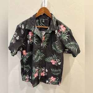 Disney x Neff Short Sleeve Button Up Mens Mickey Tropical Floral Large